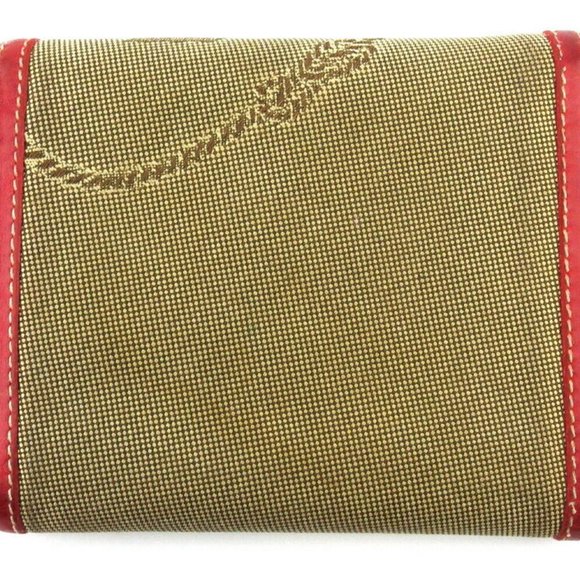 AUTH PRADA Three Folded Wallets Logo Jagade Beige Canvas ~ Leather - Picture 6 of 8